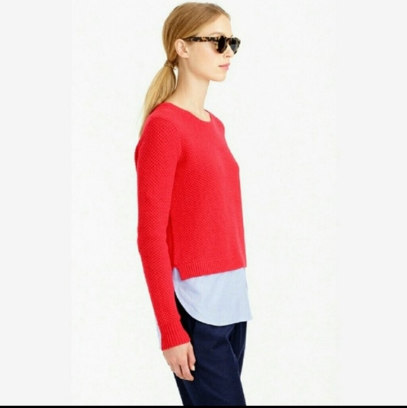 J. Crew Wool Sweater with Shirt tail - Picture 3 of 11